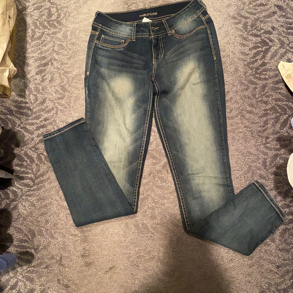 Maurice stretch skinny jeans.
